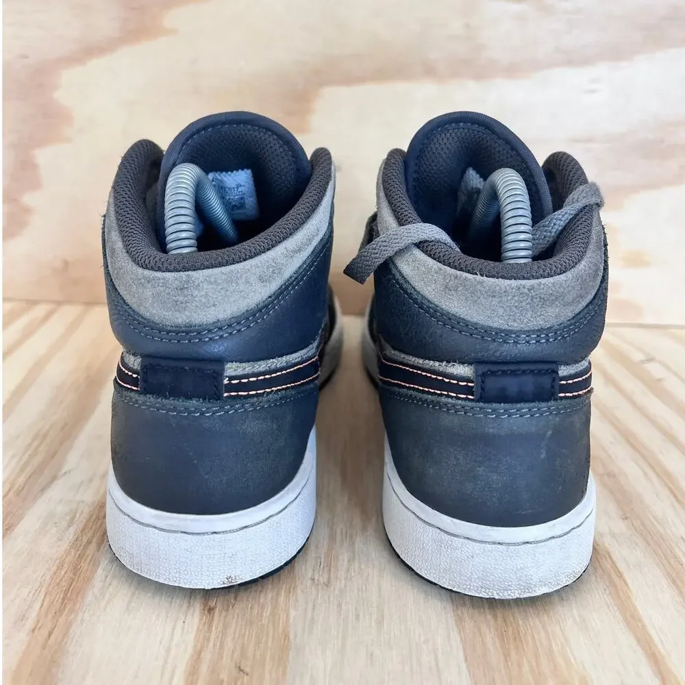 Nike - Air Jordan 1 Mid SE BG - Sneakers - Gray - Big Kids - 5.5Y - FQ8341-017